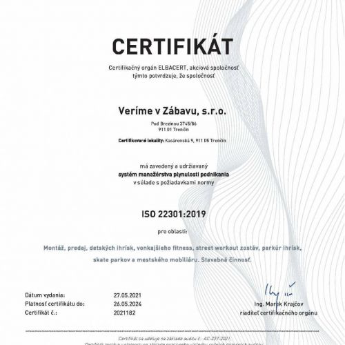 2022-4-08_16-10-45_Veríme v Zábavu, s.r.o._CERTIFIKAT_22301_2021_SK
